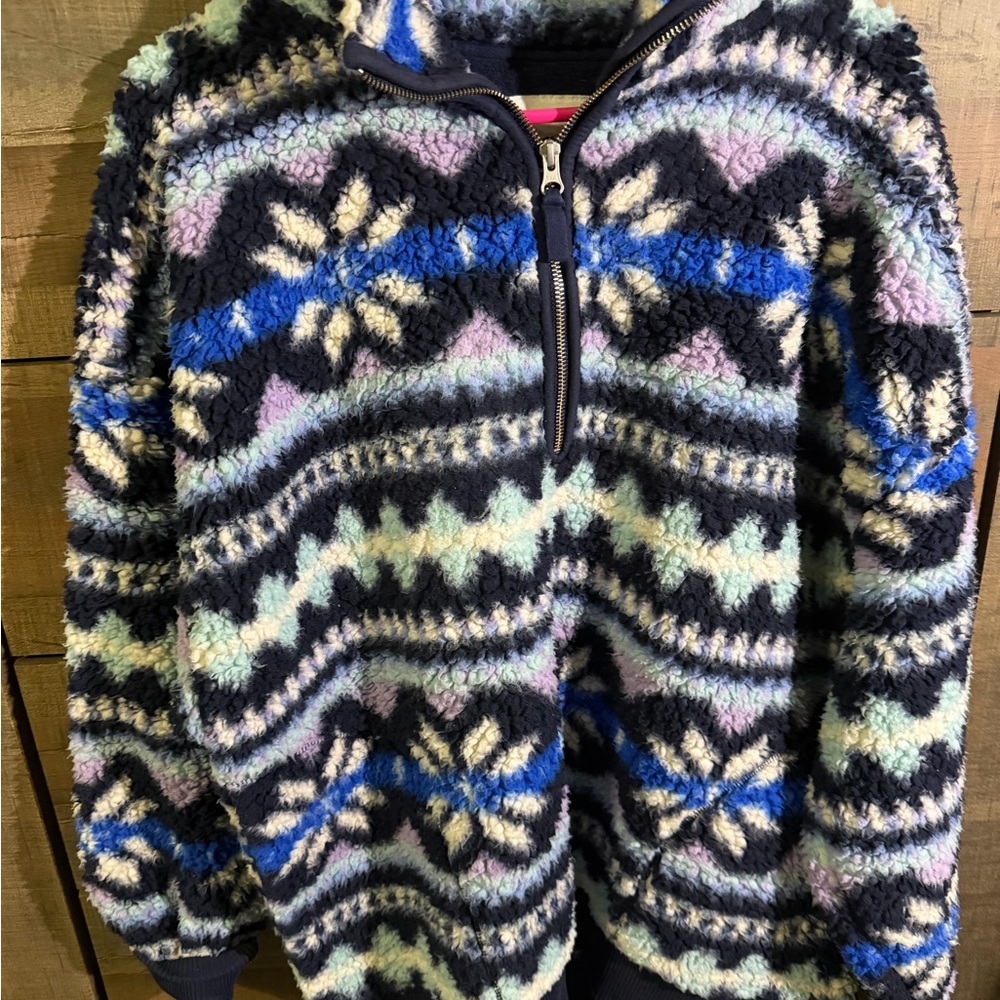 Aerie Navy and Blue Fleece Pullover